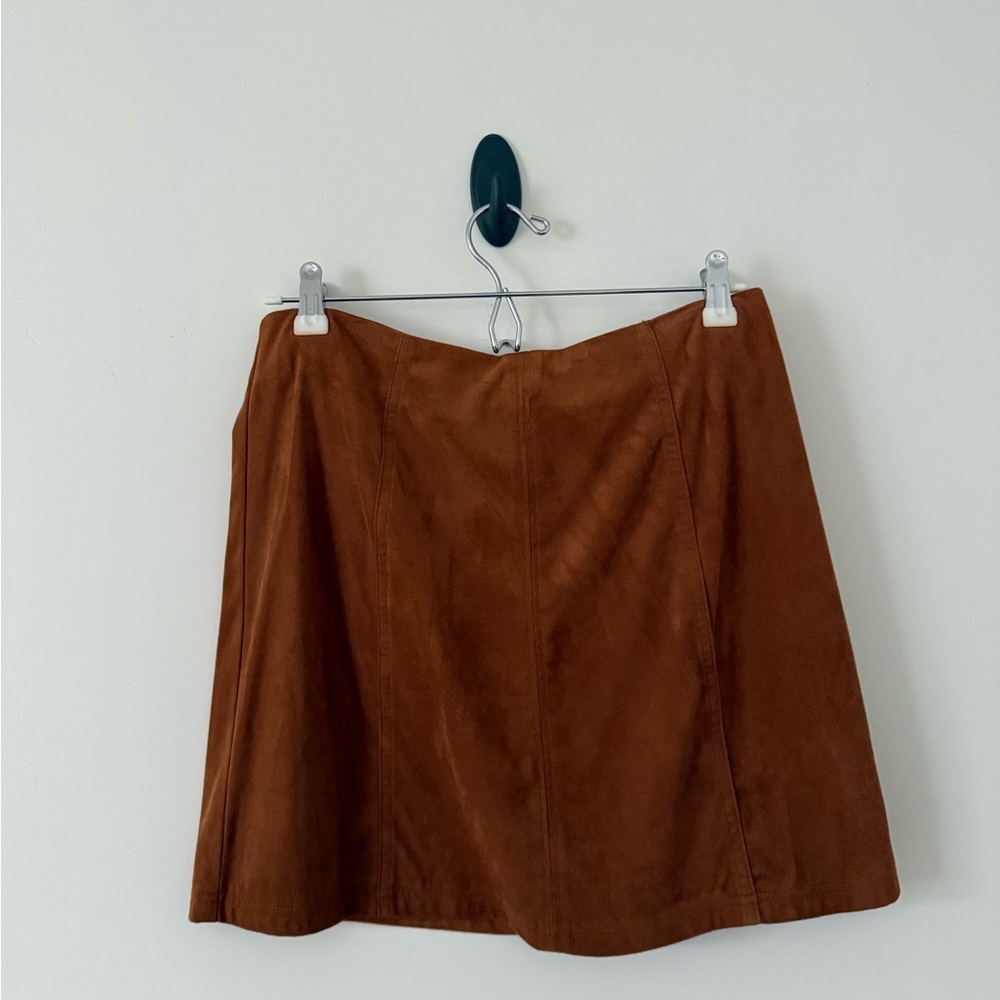 Miami A-Line Mini Brown Suede Skirt